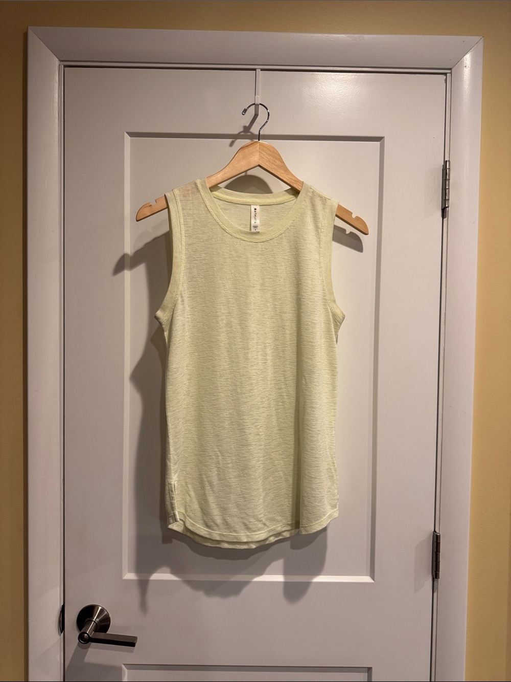 Athleta Light Yellow Crewneck Tank Top — Lightweight Women's Layering Tee